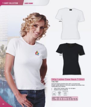 190g Ladies Crew Neck T'Shirt